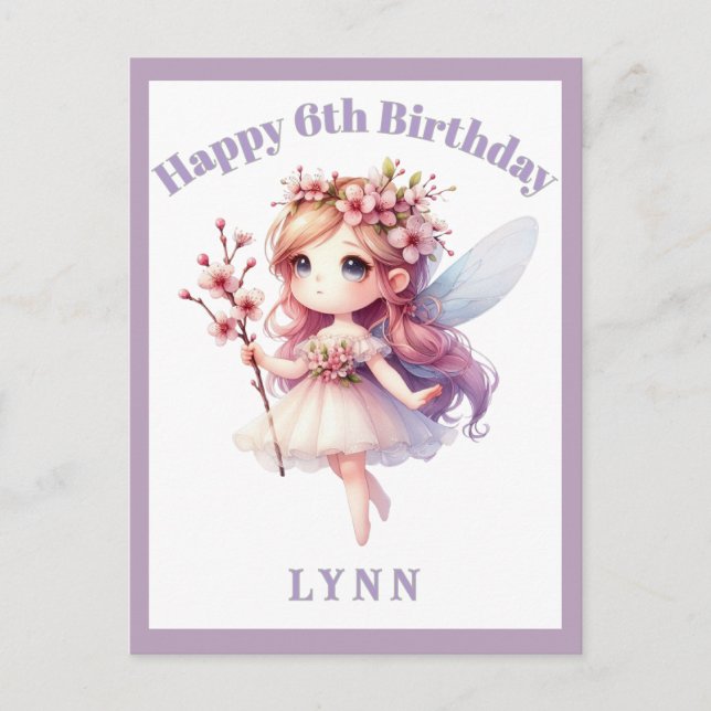 Postal Festiva Personalized Whimsical Floral Fairy  (Anverso)