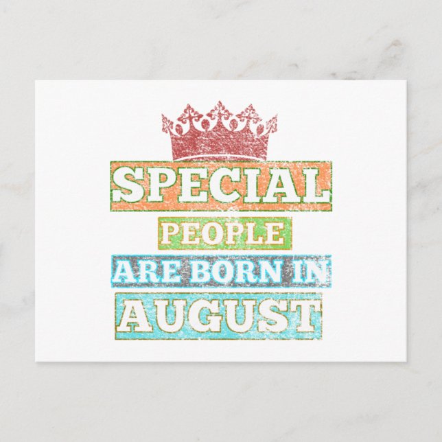 Postal Festiva Personas Especiales Nacidas En Agosto-Cumpleaños D (Anverso)