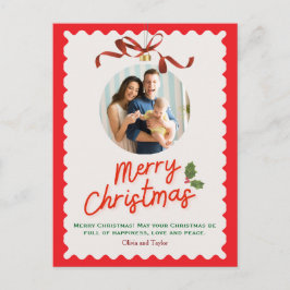 Postal Festiva Personlized Merry Christmas Photo Card