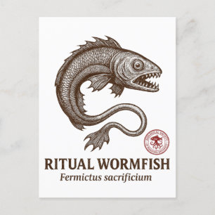 Postal Festiva Pescado de río Ritual - Biología lovecrafciana
