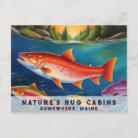 *~* Pescado Maine Salmon Nadando Hermoso Art AP49