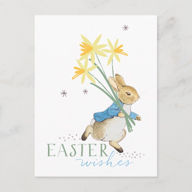 Postal Festiva Peter Rabbit | Deseos de Pascua (Anverso)