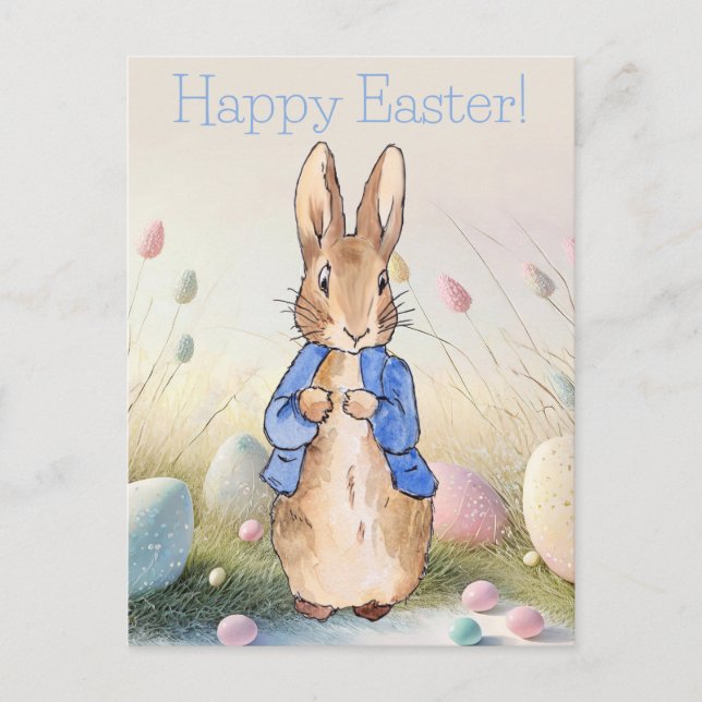 Postal Festiva Peter the Rabbit Easter Bunny Rabbit (Anverso)