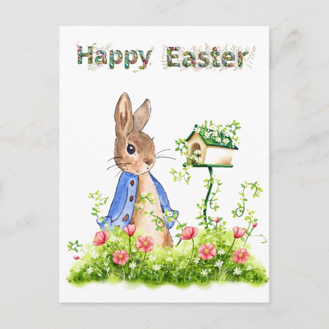 Postal Festiva Peter the Rabbit in his Garden (Anverso)