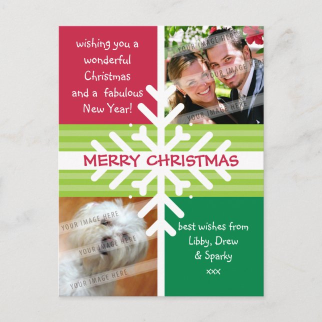 Postal Festiva PHOTO GREETING POSTCARD :: snowflake dissection P1 (Anverso)