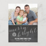 Postal Festiva PHOTO HOLIDAY CARD chalkboard glitter type silver<br><div class="desc">Send and extra special message with style and pizzazz this year... Personalized with your details & photos my modern holiday products are sure to stand out from the flurry of greetings your friends and family will receive this season and will make a special memento that will be treasured long after...</div>
