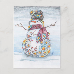 Postal Festiva photoscape muñeco de nieve