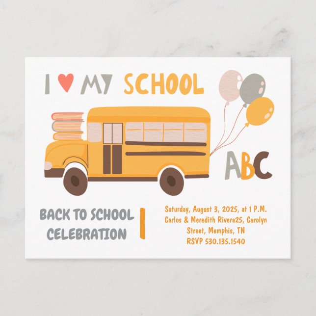 Postal Festiva Picnic de la escuela de bienvenida (Anverso)