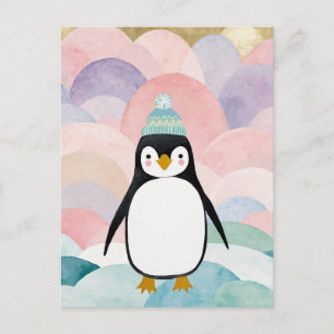 Postal Festiva Pico de Pingüino Pastel
