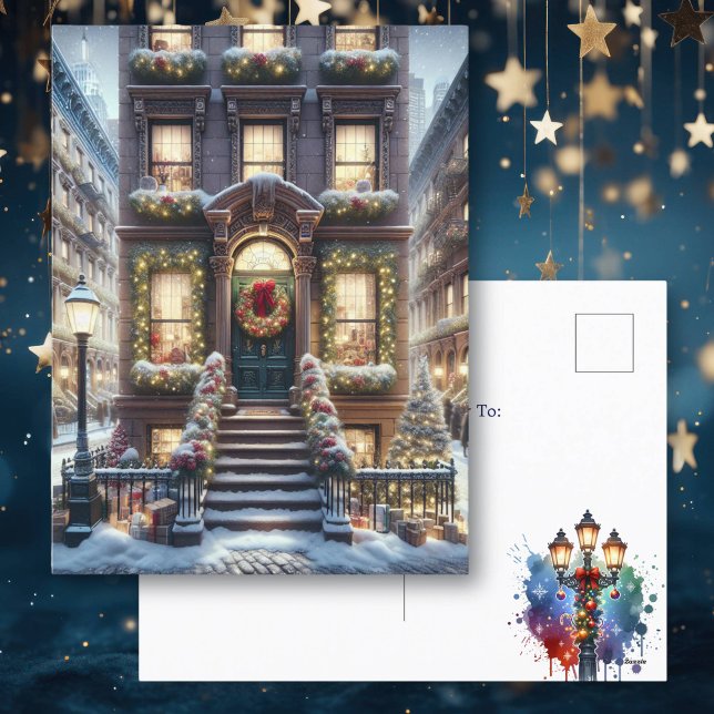 Postal Festiva Piedra de la ciudad en los Navidades personalizado (Subido por el creador)