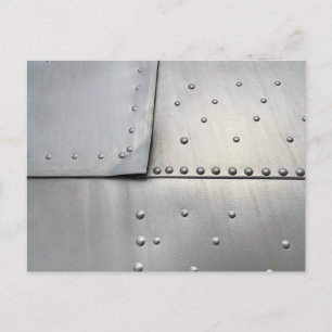 Postal Festiva Piel de avión de aluminio de época