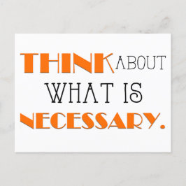 Postal Festiva Piense en lo que es necesario, la afirmación diari