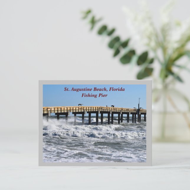 Postal Festiva Pier pesquero de St. Augustine Beach Florida (Anverso de pie)