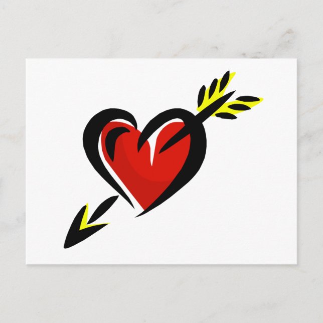 Postal Festiva Pierced Heart Arrow Valentine (Anverso)