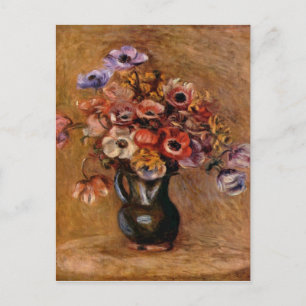 Postal Festiva Pierre Auguste Renoir Still Life with Anemones