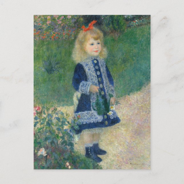 Postal Festiva Pierre Auguste Renoir Un Chica con una lata de agu (Anverso)