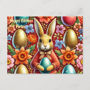 POSTAL FESTIVA PIETER ~ FELIZ BUNNY GREETY DE ORIENTAL ~