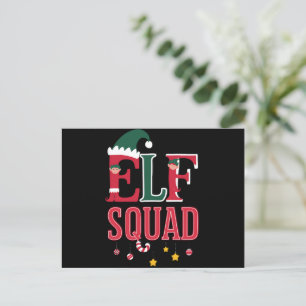 Postal Festiva Pijamas Navideñas Emparentadas con Elfos Equipo de