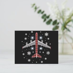 Postal Festiva Piloto de Navidades de avión