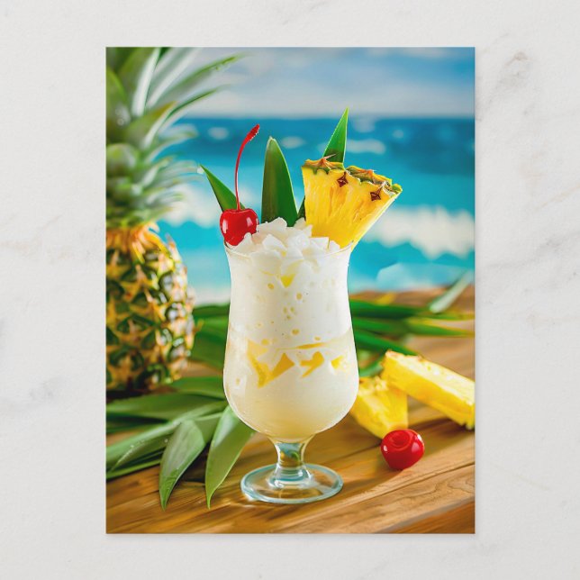 Postal Festiva Pina Colada - Clásico tropical (Anverso)