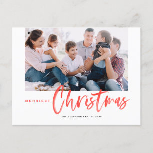Postal Festiva Pincel caligrafía Navidades más valiosos de rojo