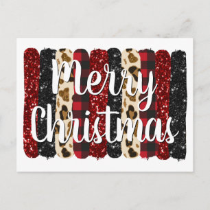 Postal Festiva Pinceladas de pincel Glitter Glam Leopardo de Navi