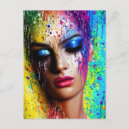 Postal Festiva Pinceles de pintura de vidrio liso brillante que r