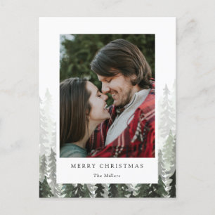Postal Festiva Pine Forest Holiday Photo Card