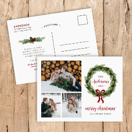 Postal Festiva Pine Wreath Merry Christmas 3 Photo