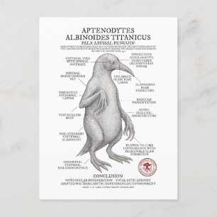 Postal Festiva Pingüino abisal (Encuesta Antártica Miskatónica)