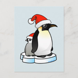 Postal Festiva Pingüino de Santa Emperador