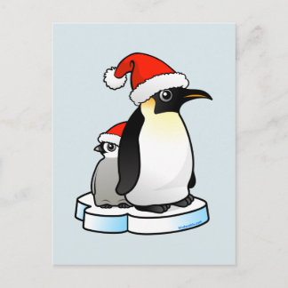 Postal Festiva Pingüino de Santa Emperador