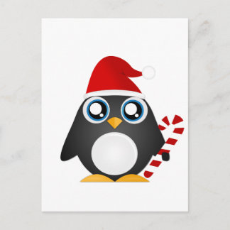 Postal Festiva Pingüino Navidades