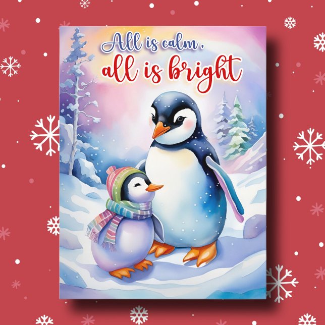 Postal Festiva Pingüinos Acuáticos Todo Es Tranquilo Todo Es Lumi (Subido por el creador)