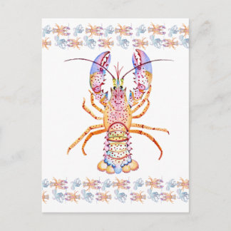Postal Festiva Pink and Blue Lobster