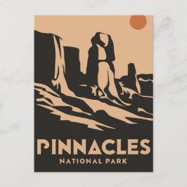 Postal Festiva Pinnacles Parque nacional Vintage Mínimo Viaje Art