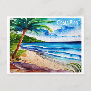 Postal Festiva Pintado acuático Costa Rica Beach Pura Vida