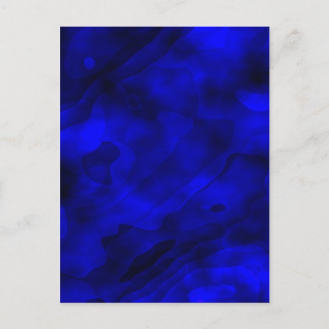 Postal Festiva Pintura abstracta de color azul de agua (Anverso)