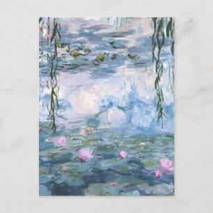 Postal Festiva Pintura de nenúfares impresionista de Claude Monet