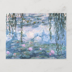 Postal Festiva Pintura de nenúfares impresionista de Claude Monet