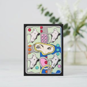 Postal Festiva Pintura de "Tattletales en la caja de espíritus"