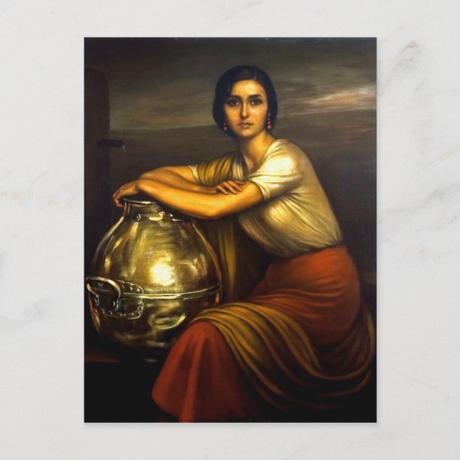 Postal Festiva Pintura "La Fuensanta" Julio Romero de Torres (Anverso)