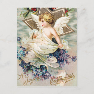 Postal Festiva Pintura vintage A Joyous Christmastide (1908)