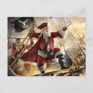 Postal Festiva Pirata Santa