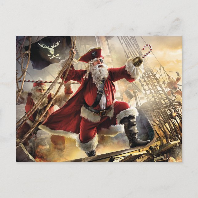 Postal Festiva Pirata Santa (Anverso)