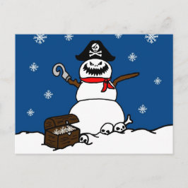 Postal Festiva Pirate Snowman, navidades