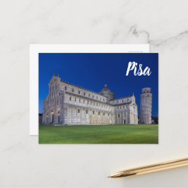 Postal Festiva Pisa Leaning Tower Night Panorama Italy Gift
