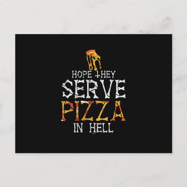 Postal Festiva Pizza en infierno (Anverso)