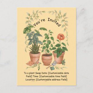 Postal Festiva Plant Swap Invitation Earth Day Event Card
