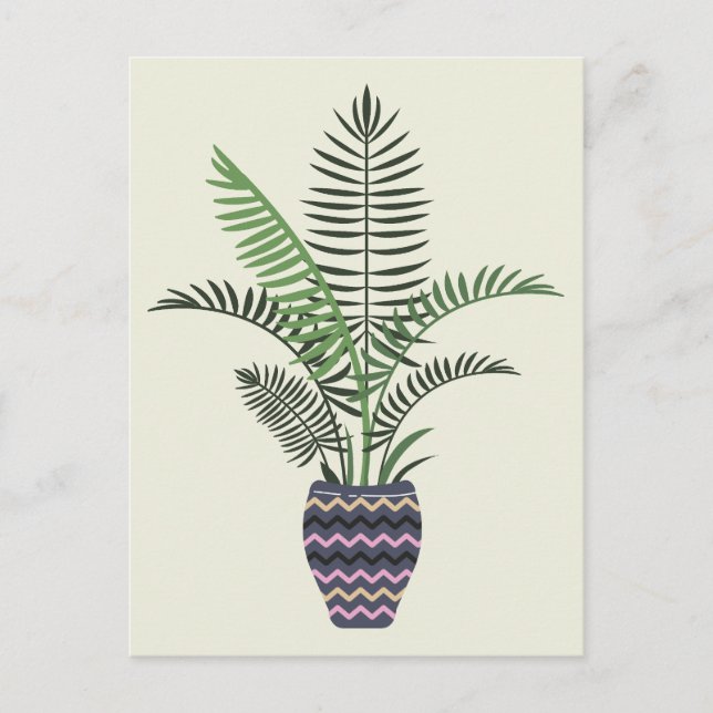 Postal Festiva Planta en una parcela decorativa (Anverso)